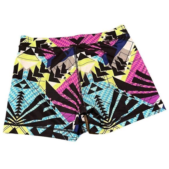 Fila Funky Geometric Patterned Spandex Shorts Kid’s XL - Picture 2 of 7